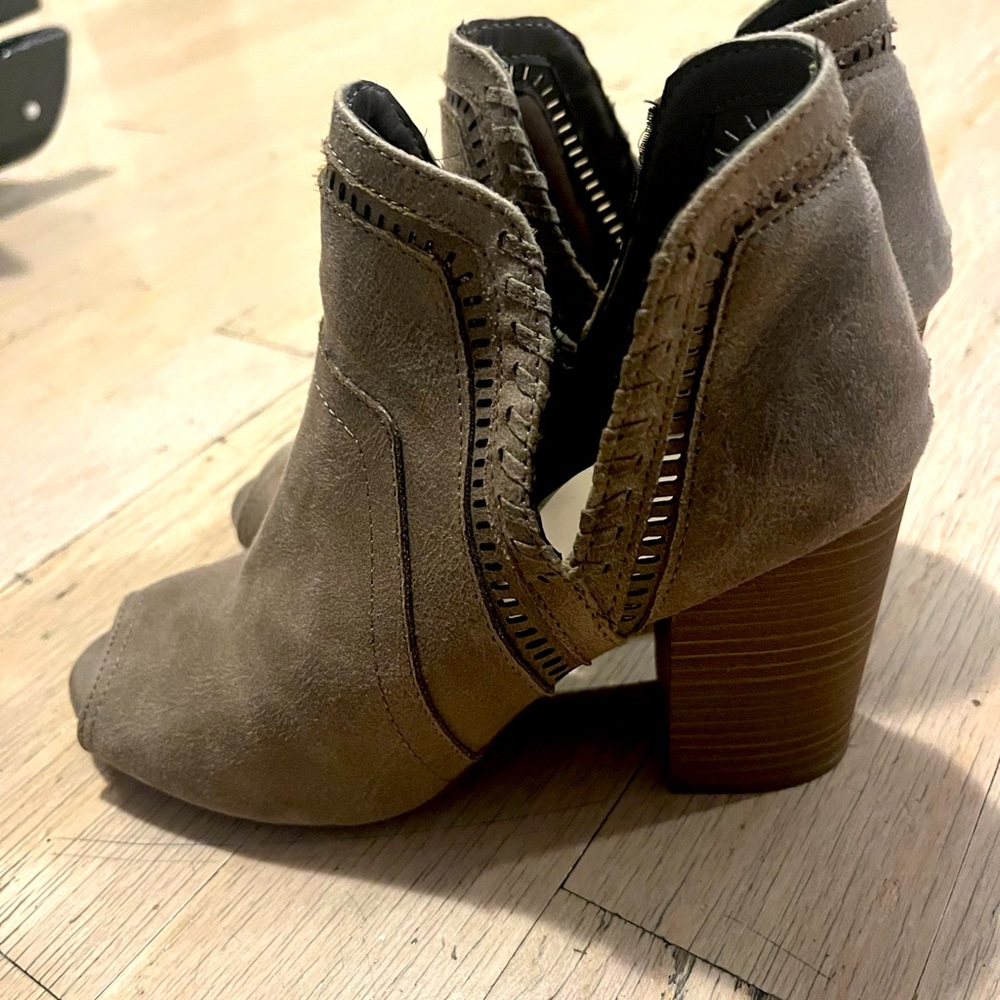 Peep toe ankle booties